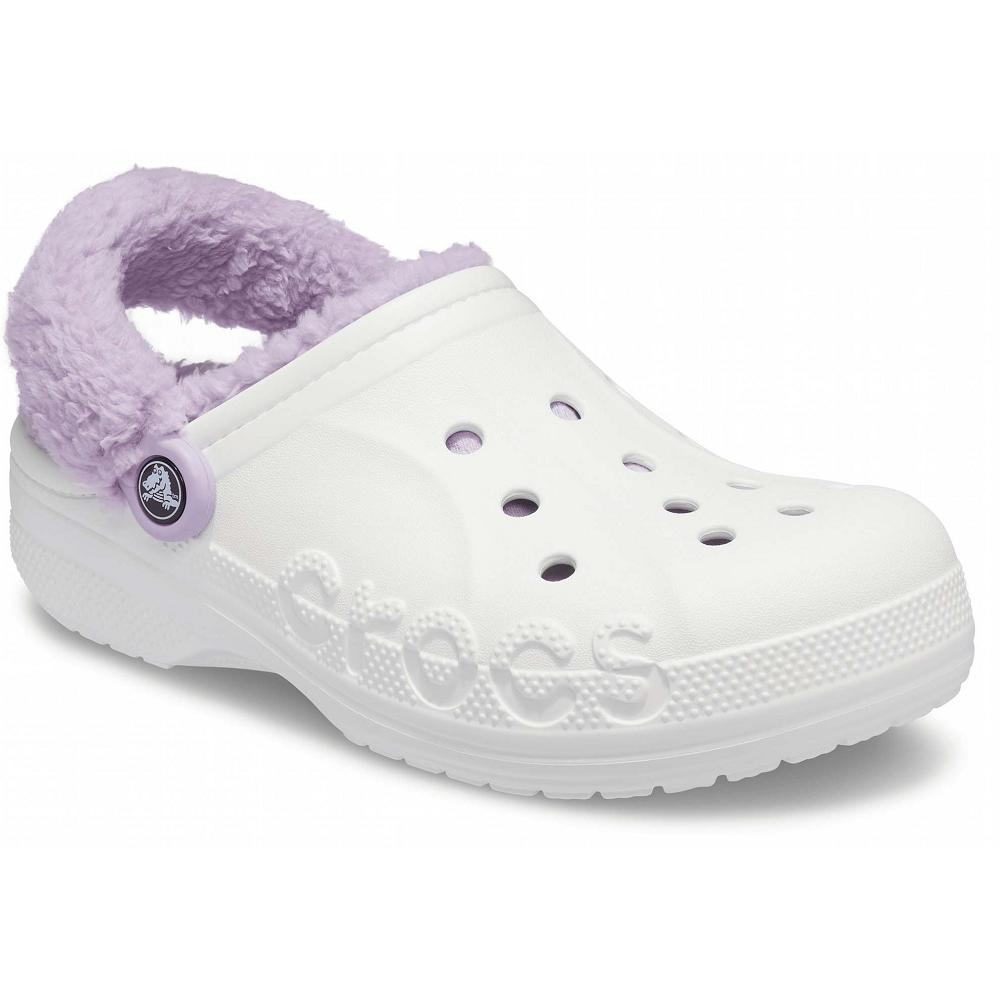 Sabots Crocs Baya Doublée Fuzz-Brides Blanche Homme | NPK-3165818