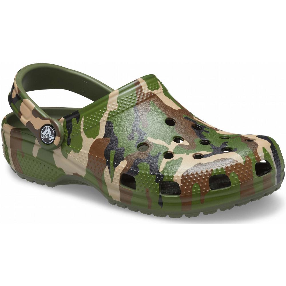 Sabots Crocs Classiche Printed Camo Vert Homme | FAA-1079890