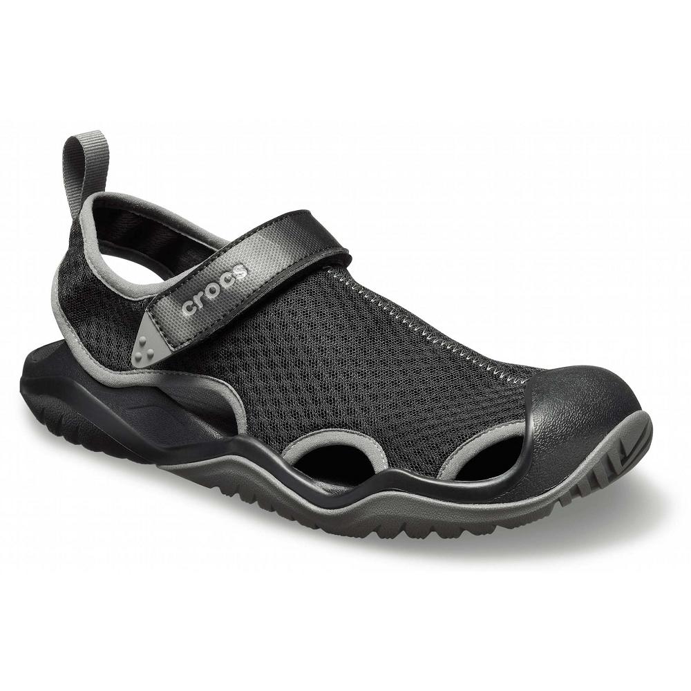 Sandales Crocs Swiftwater Mesh Deck Noir Homme | FLP-3915596