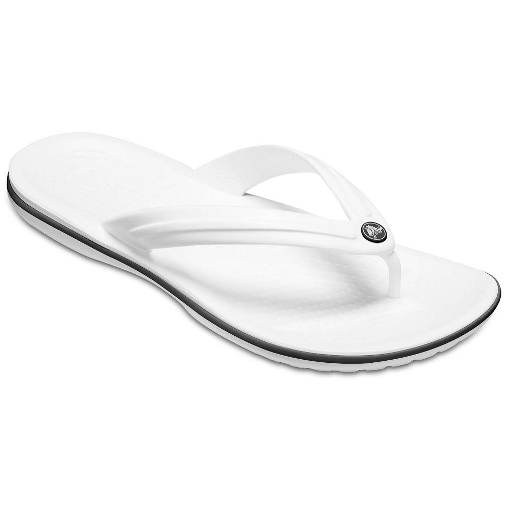 Sandales Crocs Crocband Flip Blanche Homme | OUS-3055826