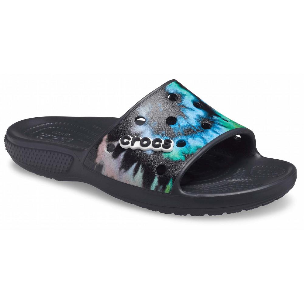 Sandales Crocs Classiche Tie-Dye Graphic Claquette Noir Homme | VDI-5983356