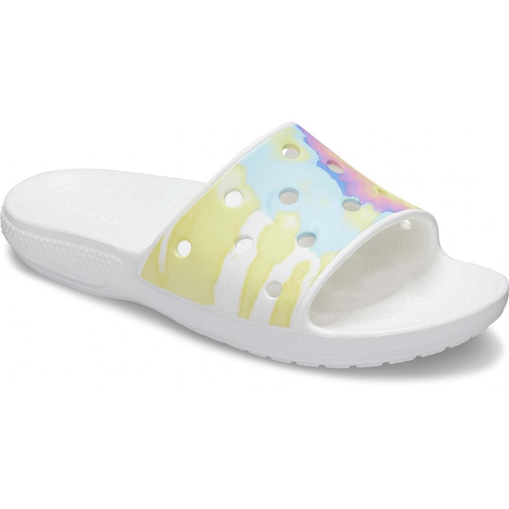 Sandales Crocs Classiche Tie-Dye Graphic Claquette Blanche Homme | KZT-4088462