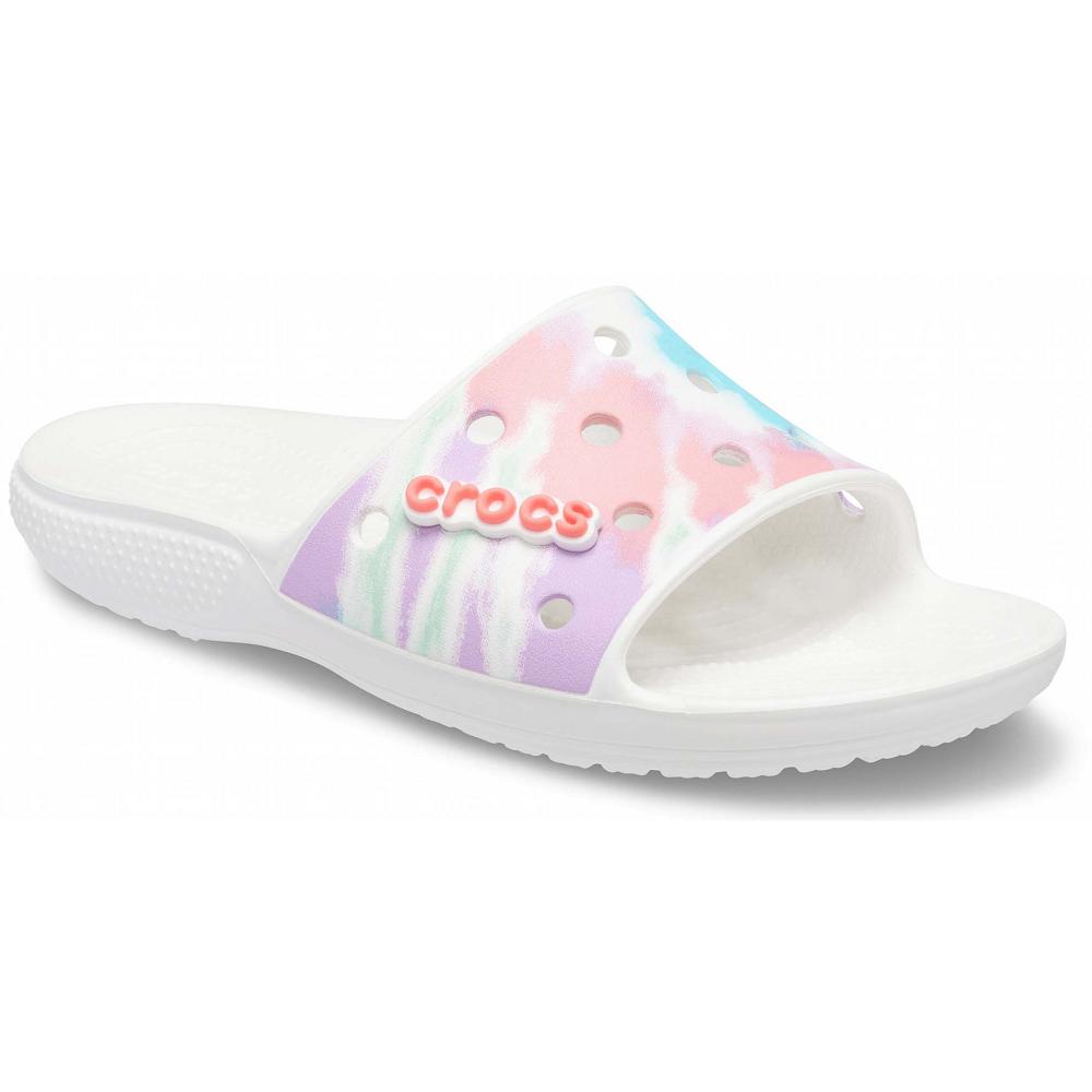 Sandales Crocs Classiche Tie-Dye Graphic Claquette Blanche Homme | IVS-5734547