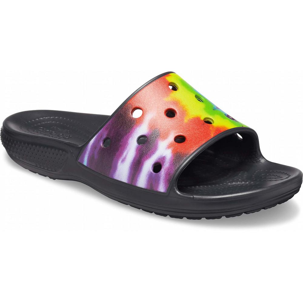 Sandales Crocs Classiche Tie-Dye Graphic Claquette Noir Homme | VNE-5917880