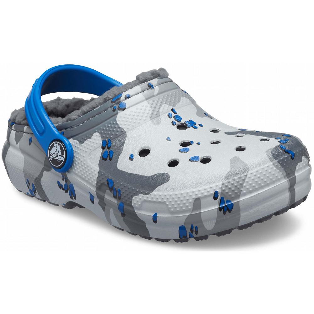 Sabots Crocs Classiche Doublée Camo Grise Fille | HGA-6603719