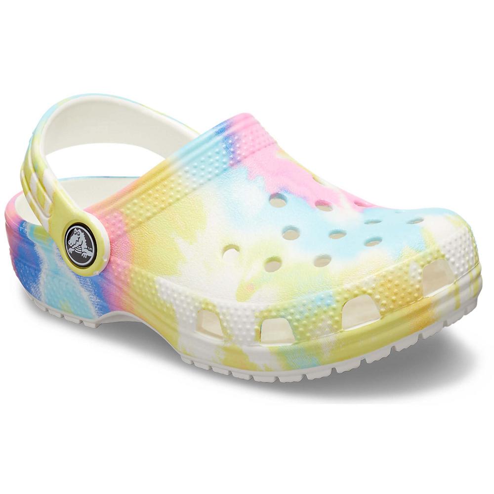 Sabots Crocs Classiche Tie-Dye Graphic Blanche Fille | GRN-6414612