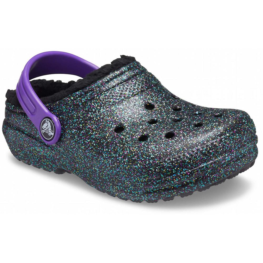 Sabots Crocs Classiche Glitter Doublée Vert Olive Fille | ZVS-0352388