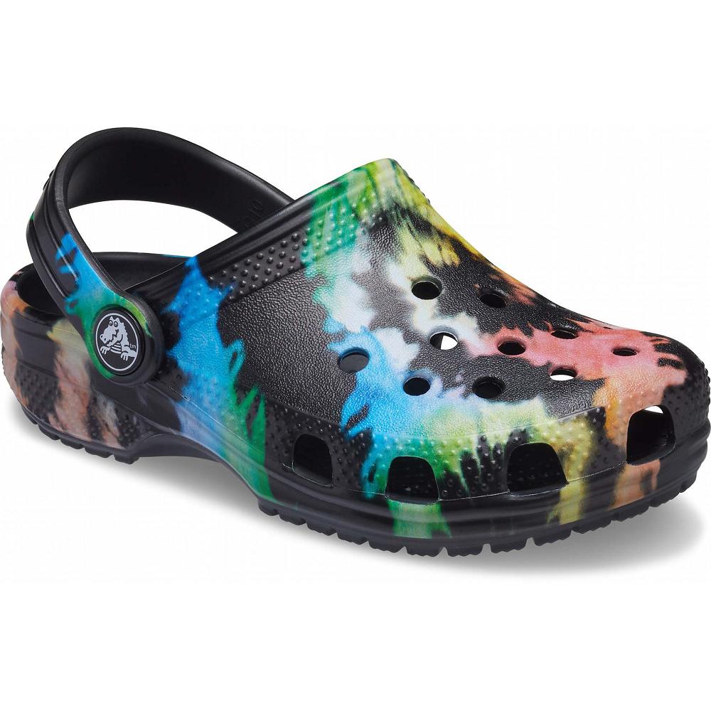 Sabots Crocs Classiche Tie-Dye Graphic Noir Fille | XVO-4471754