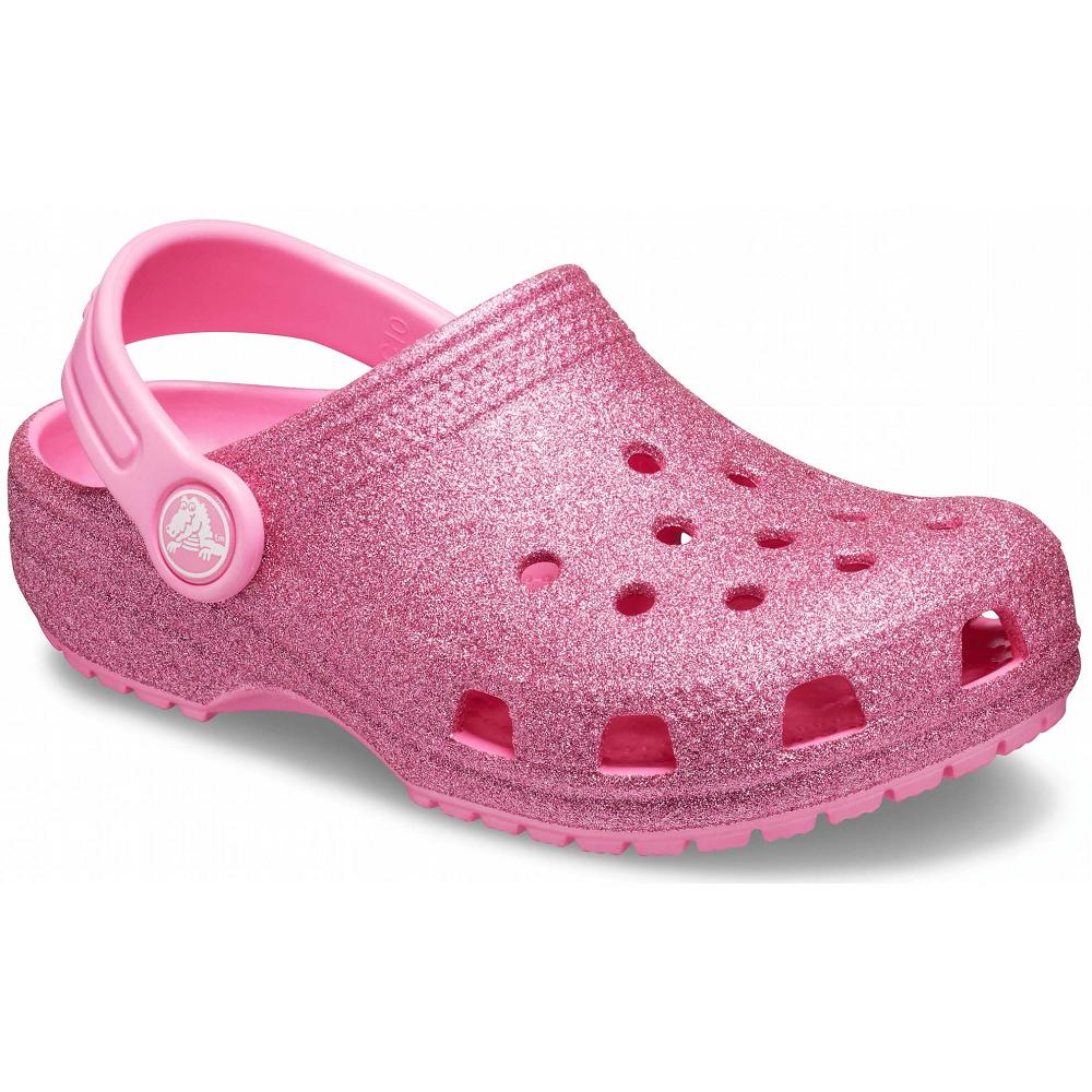 Sabots Crocs Classiche Glitter Rose Fille | KKC-9779492