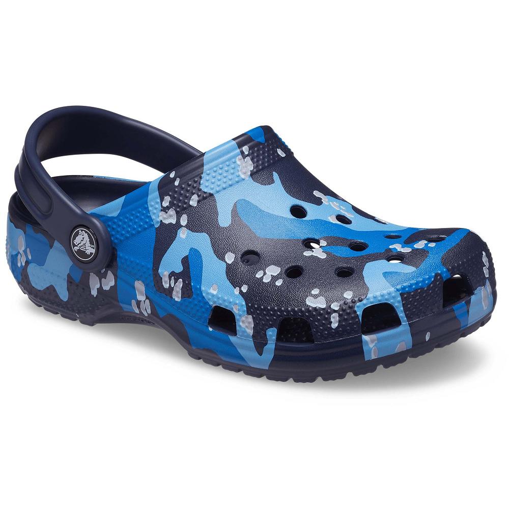 Sabots Crocs Classiche Camo Bleu Marine Fille | OED-4005026