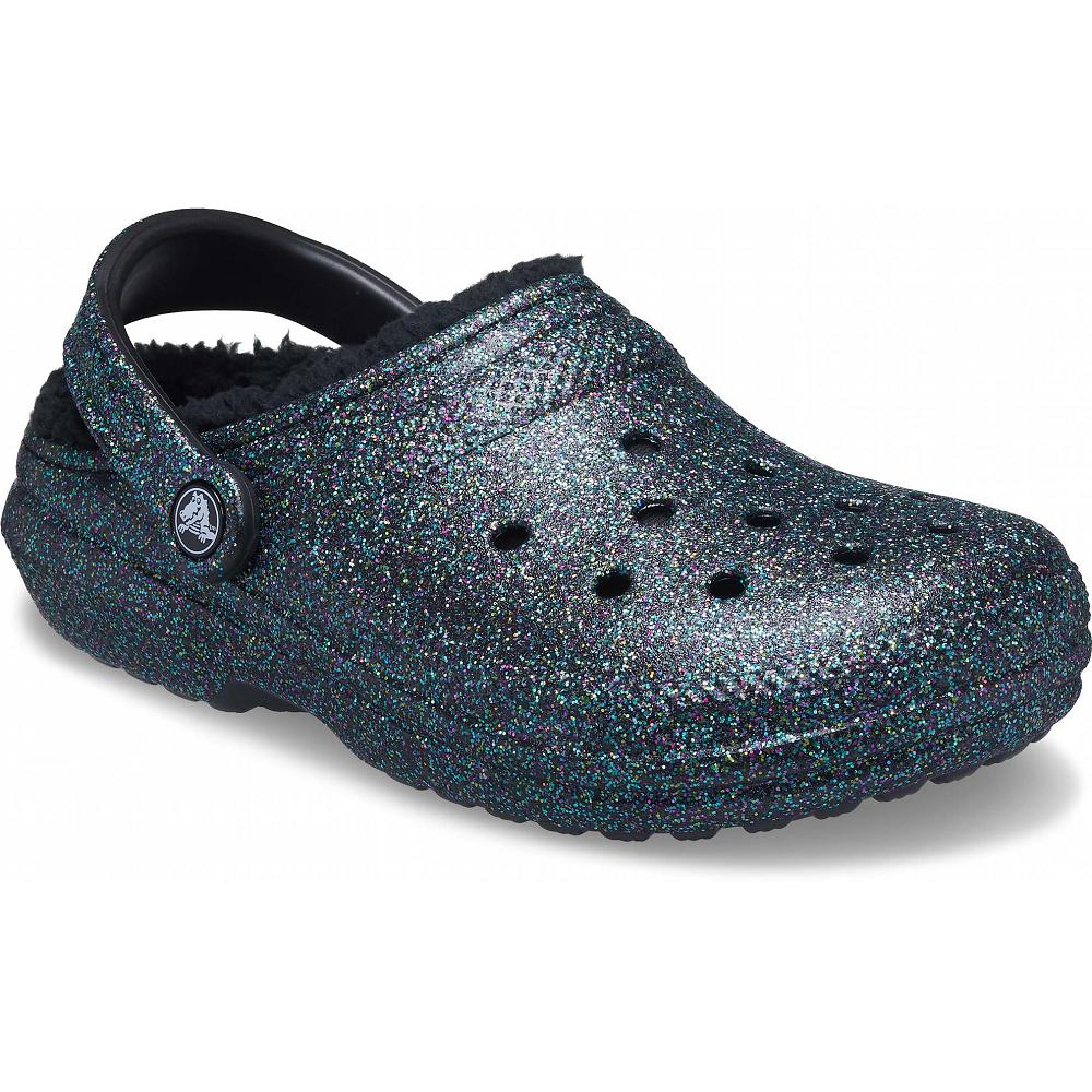 Sabots Crocs Classiche Glitter Doublée Vert Olive Femme | PHZ-9718719