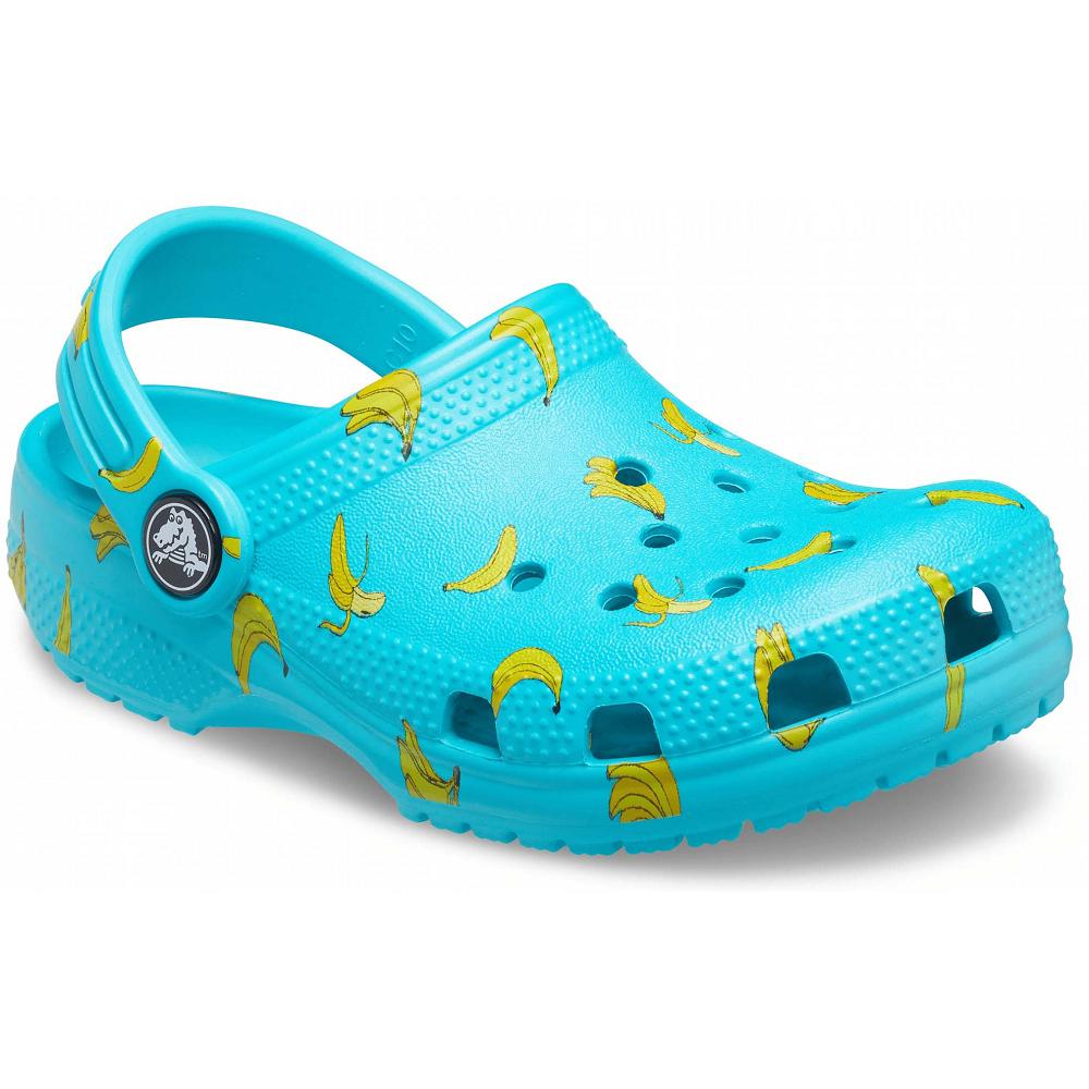 Sabots Crocs Classiche Aliments Print Aqua Fille | QKI-8571259