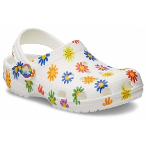 Sabots Crocs Classiche Seasonal Print Blanche Fille | EZL-2609024