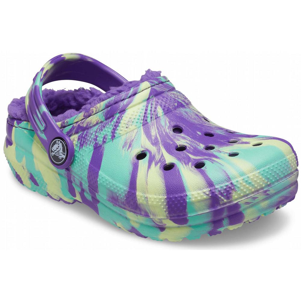 Sabots Crocs Classiche Doublée Marbled Violette Fille | WEX-1491498