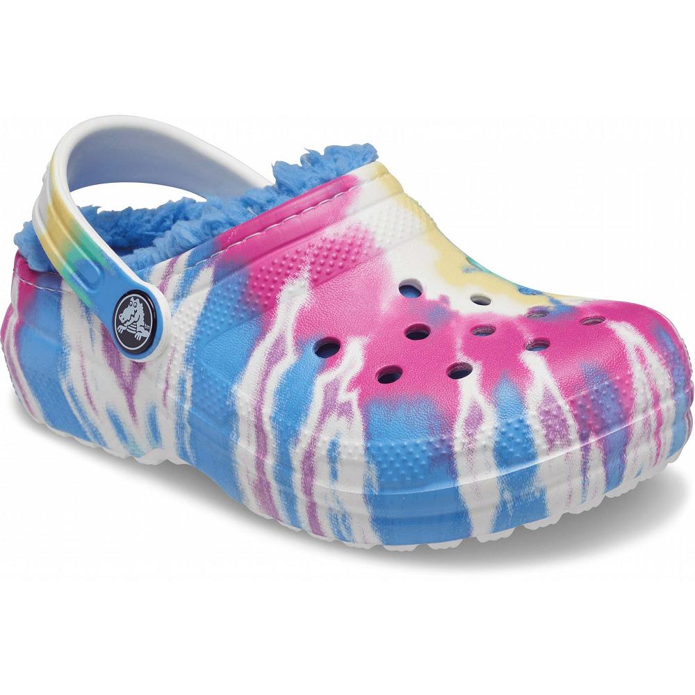 Sabots Crocs Classiche Doublée Tie-Dye Graphic Bleu Fille | JWT-5669548