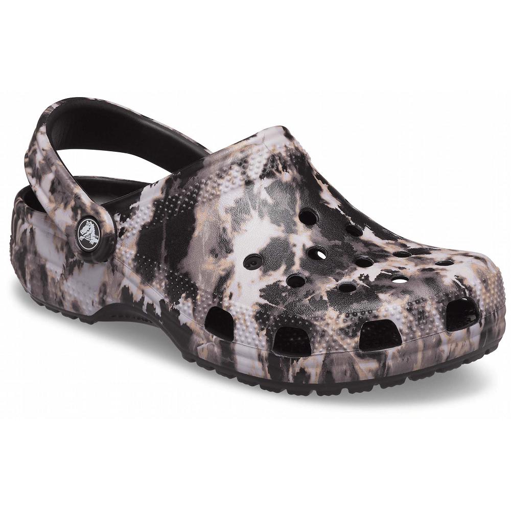 Sabots Crocs Classiche Bleach Dye Noir Femme | OIT-3566964