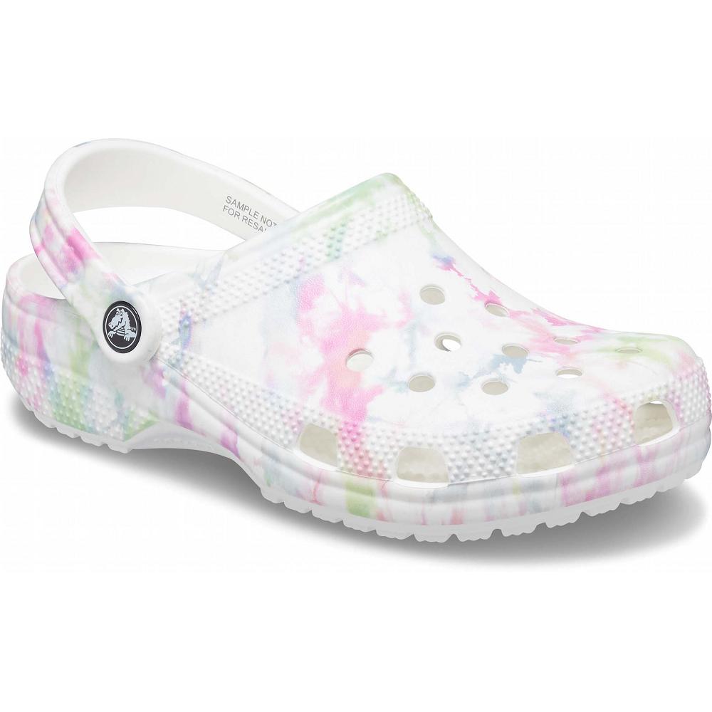 Sabots Crocs Classiche Bleach Dye Blanche Femme | MLV-0887844