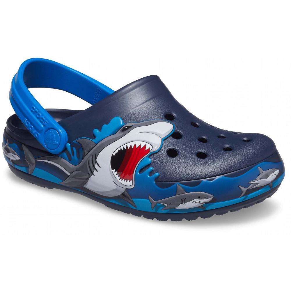 Sabots Crocs Fun Lab Shark Lights Bleu Marine Fille | LYJ-2003886