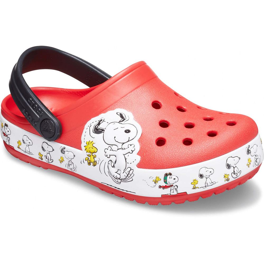 Sabots Crocs Fun Lab Snoopy Woodstock Rouge Fille | BHC-1891009