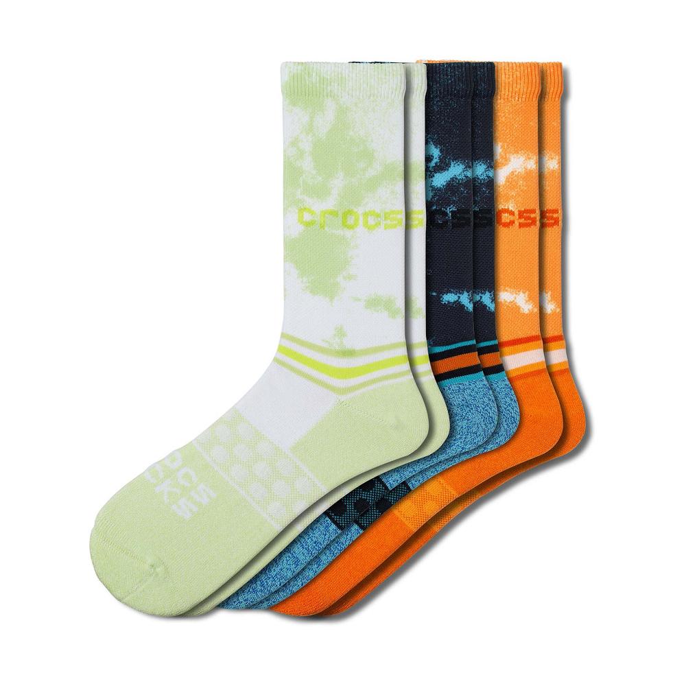 Chaussettes Crocs Adult Crew Seasonal Dye 3 Pack Multicolore Femme | SPH-4407349