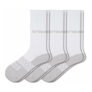 Chaussettes Crocs Adult Crew Solid 3-Pack Blanche Femme | FLI-1905003