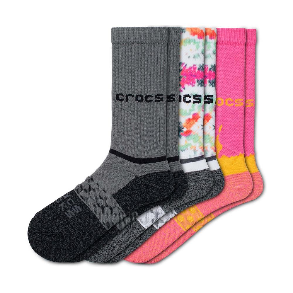 Chaussettes Crocs Adult Crew 3 Pack Multicolore Femme | ICD-9317714