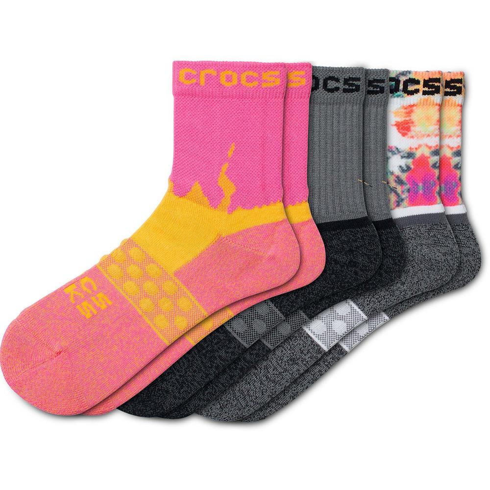 Chaussettes Crocs Adult Quarter 3 Pack Multicolore Femme | RMV-0299141