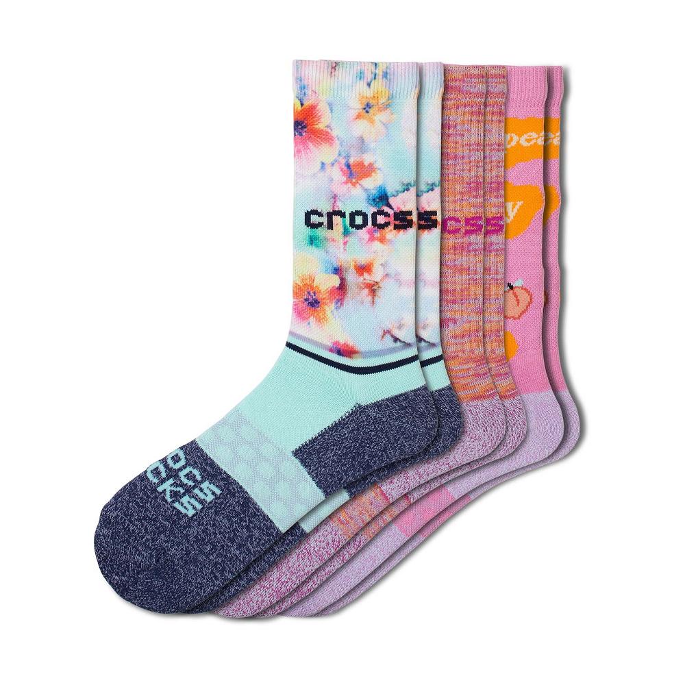 Chaussettes Crocs Adult Crew Seasonal Day Dreamer 3 Pack Multicolore Femme | WTU-7337111