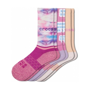 Chaussettes Crocs Adult Crew Seasonal Day Dreamer 3 Pack Rose Femme | DRK-0437482