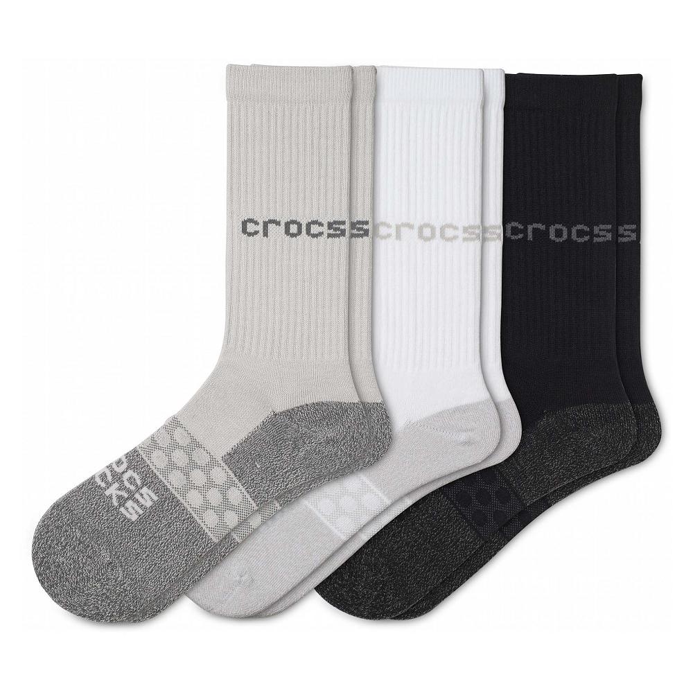 Chaussettes Crocs Adult Crew Solid 3-Pack Noir Femme | FDZ-9219480