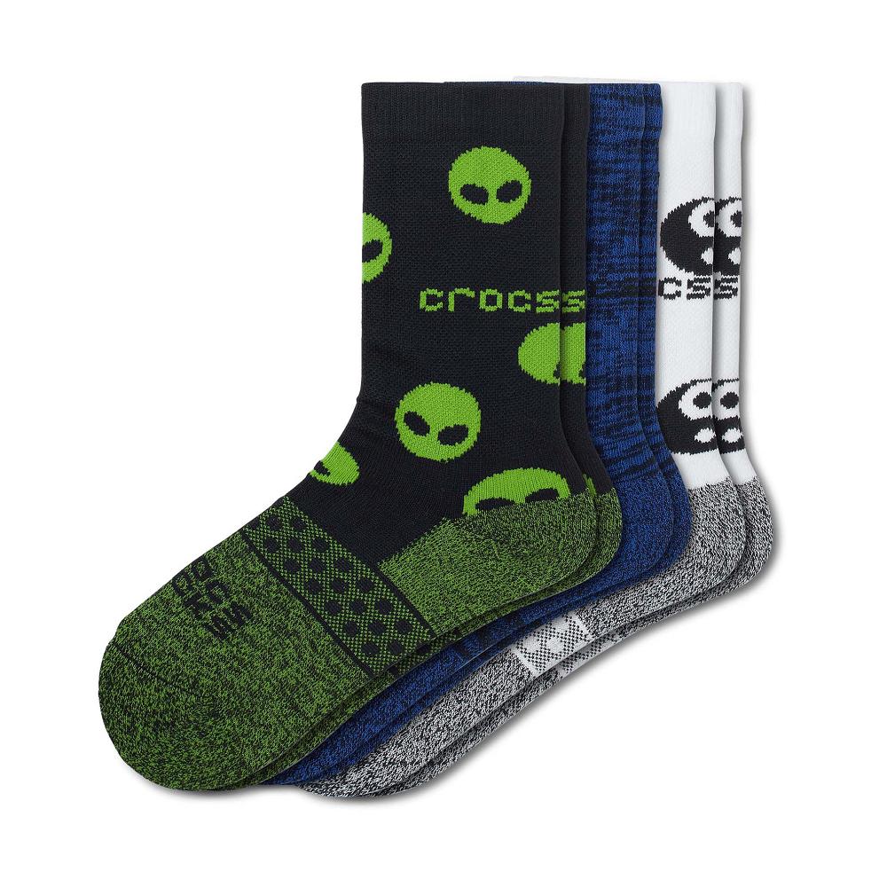 Chaussettes Crocs Crew Easy Icon 3-Pack Multicolore Garcon | ZGJ-4635387