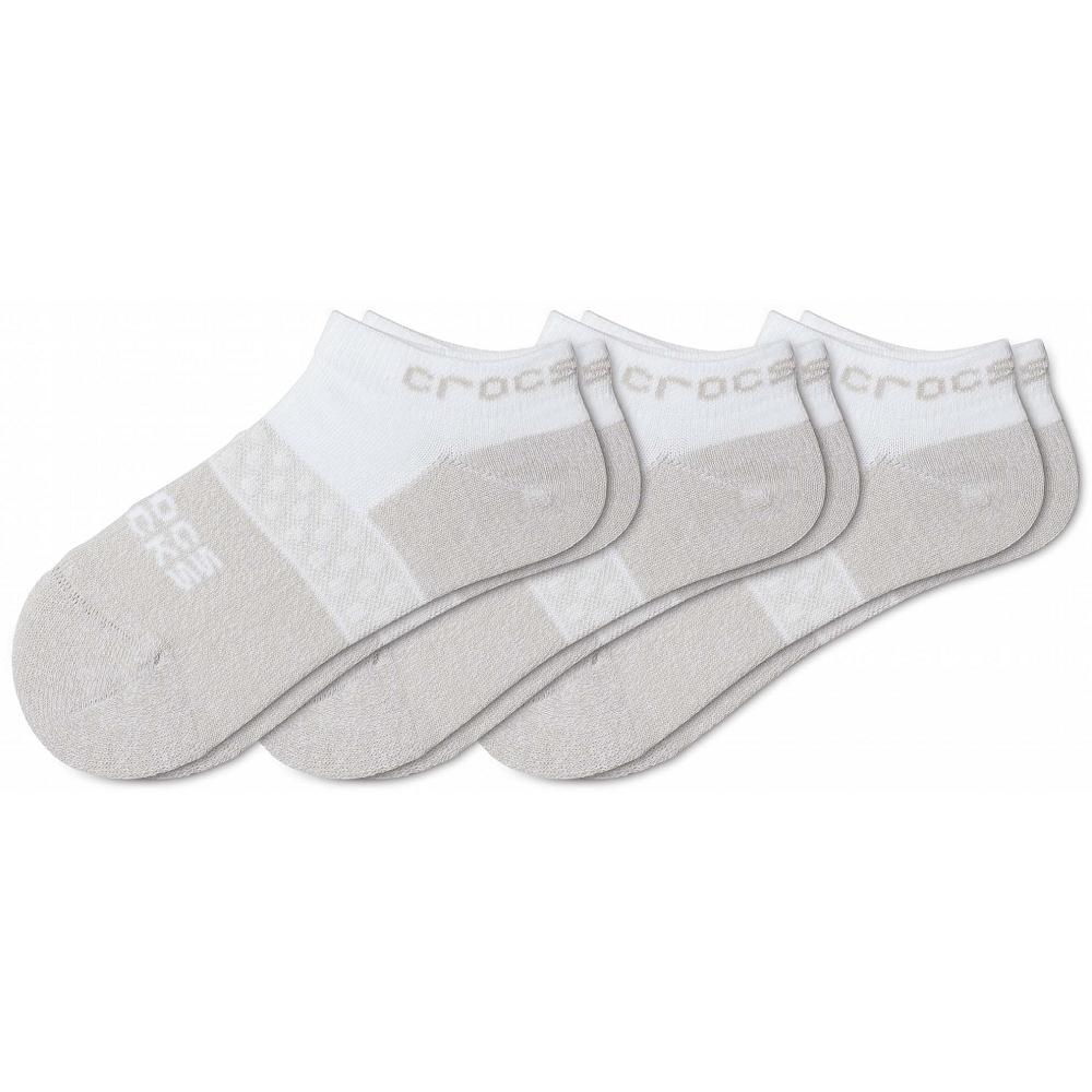 Chaussettes Crocs Low Evergreen 3-Packs Blanche Garcon | IPN-8214822