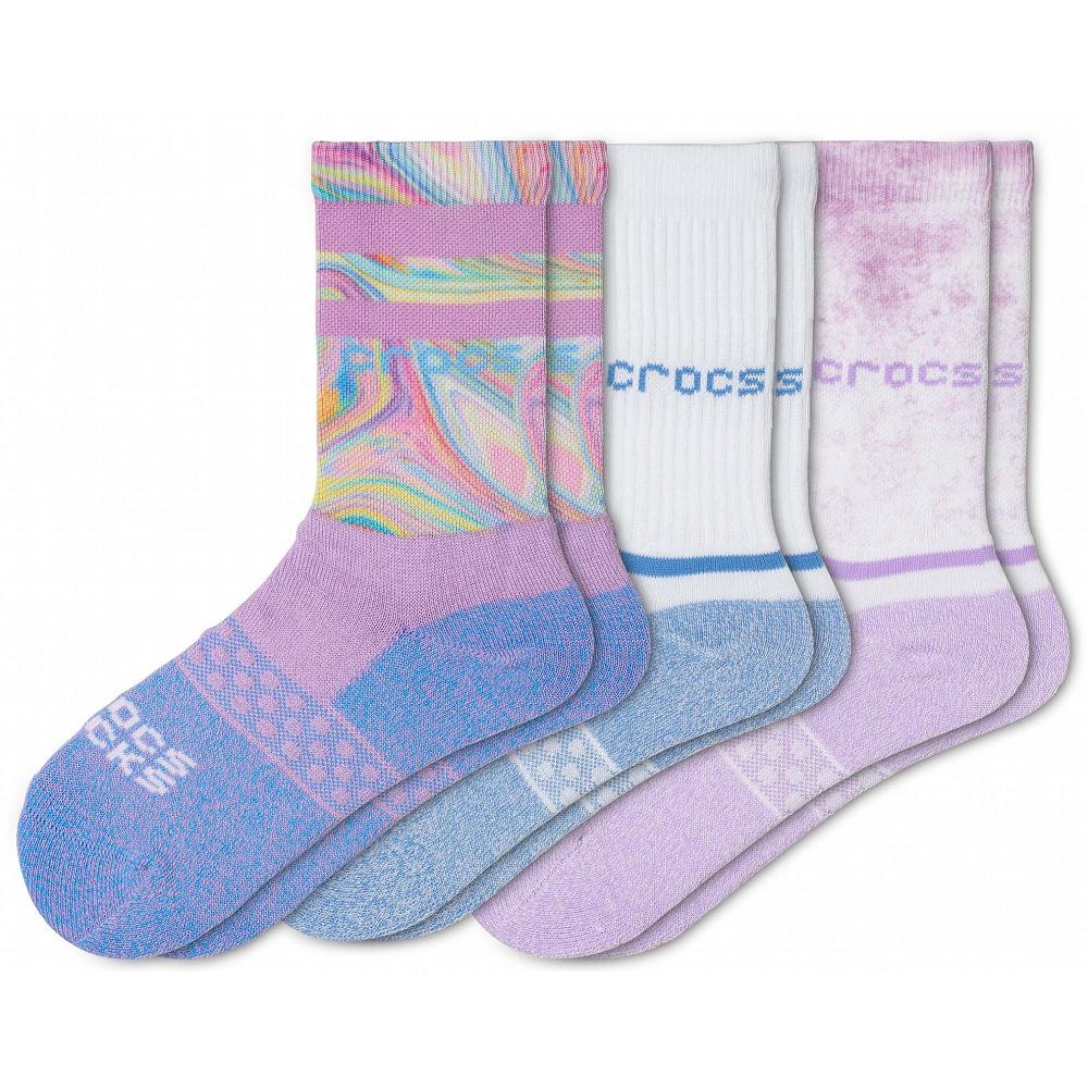 Chaussettes Crocs Crew Seasonal 3-Pack Rose Multicolore Garcon | VEC-8509300