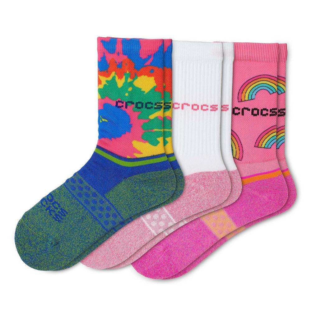 Chaussettes Crocs Crew Evergreen 3-Pack Multicolore Garcon | AME-9904236