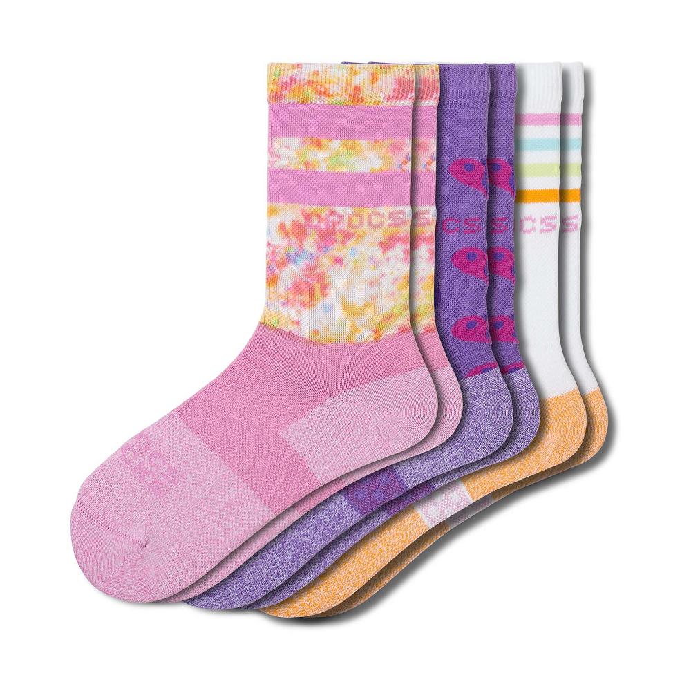 Chaussettes Crocs Crew Heart 3-Pack Multicolore Garcon | LQU-6022387