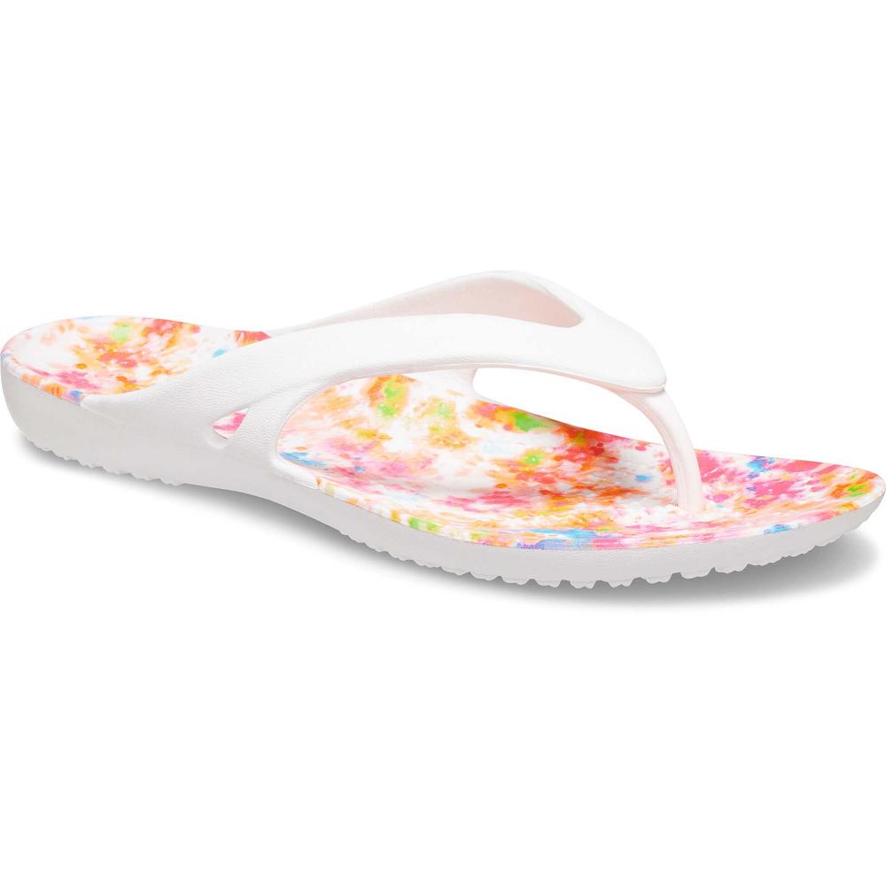 Tong Crocs Kadee II Tie-Dye Blanche Multicolore Femme | LIA-7999426