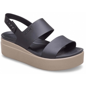 Sandales Crocs Brooklyn Low Wedge Marron Noir Femme | YFY-1117894