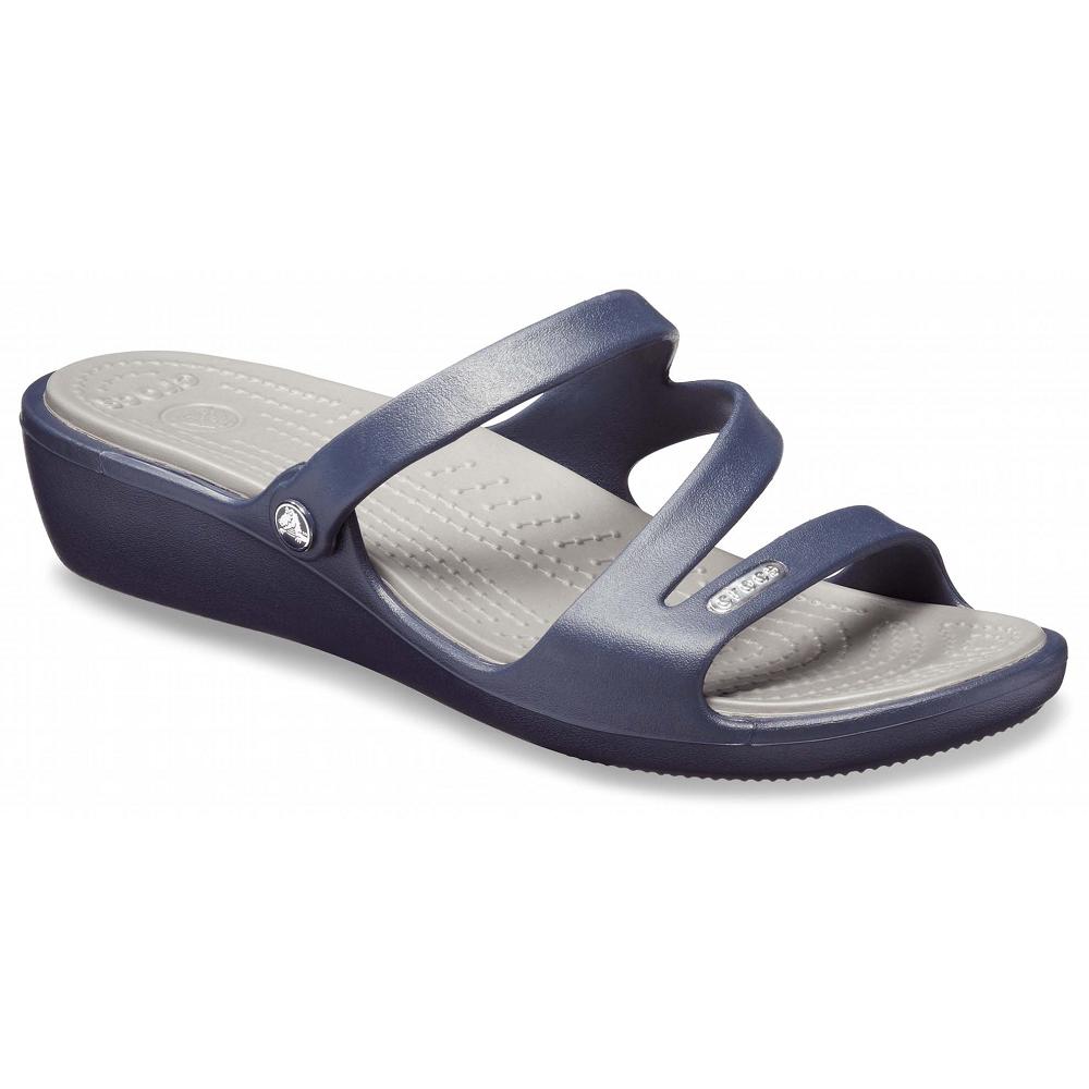 Sabots Plateforme Crocs Patricia Sandal Bleu Marine Femme | RJX-5564529