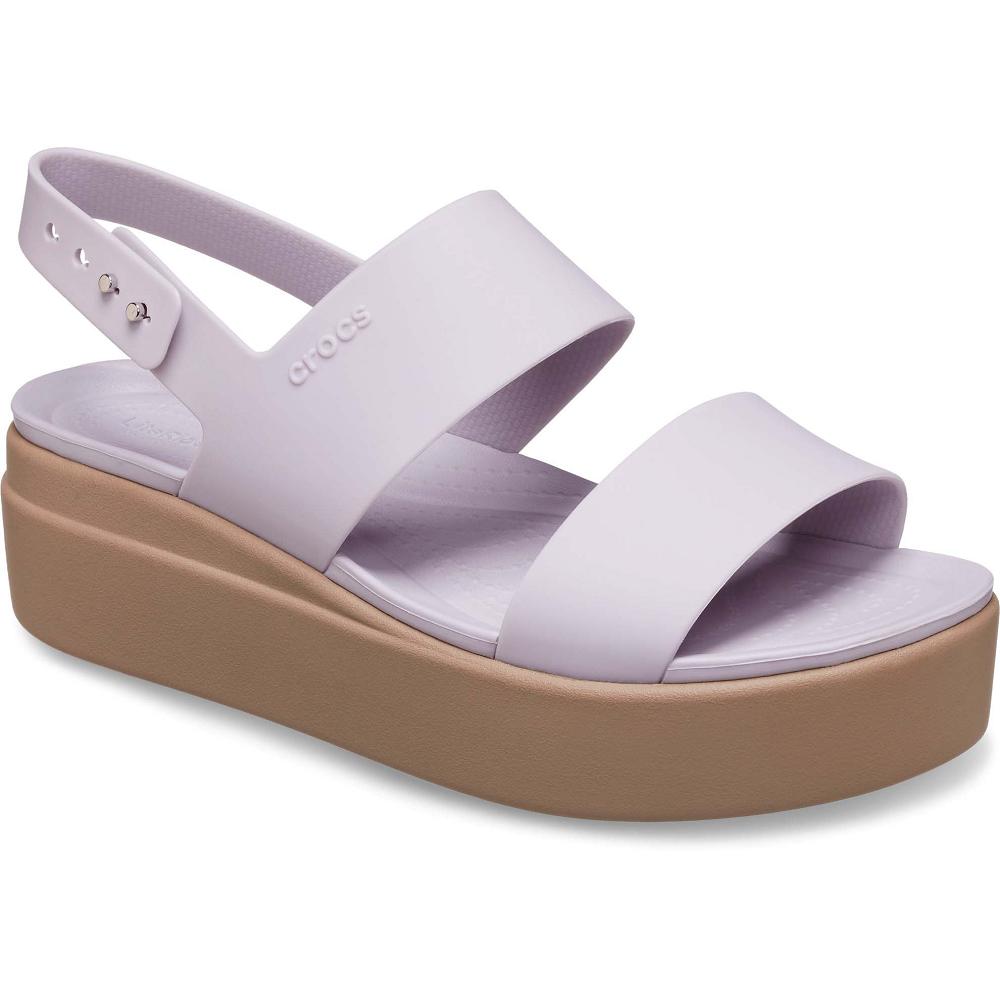 Sabots Plateforme Crocs Brooklyn Low Wedge Rose Femme | FWY-7345871