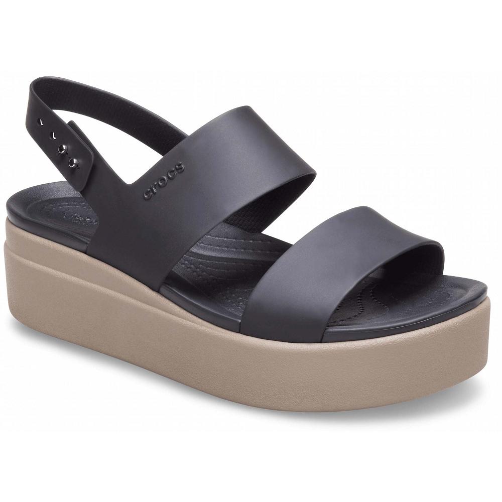 Sabots Plateforme Crocs Brooklyn Low Wedge Marron Noir Femme | LPY-8624143