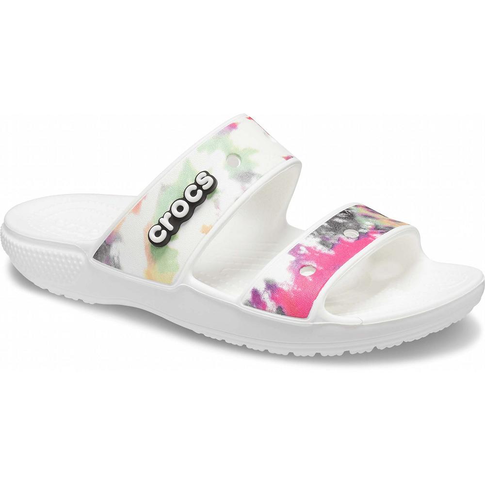 Sandales Crocs Classiche Tie-Dye Graphic Blanche Femme | UPX-1559464